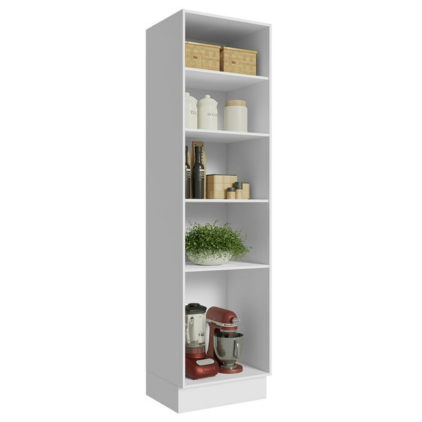 Mueble Despensa abierto Madesa Glamy, Agata, Stella 60cm con nichos abiertos para cocina - Blanco Madesa G26612PR