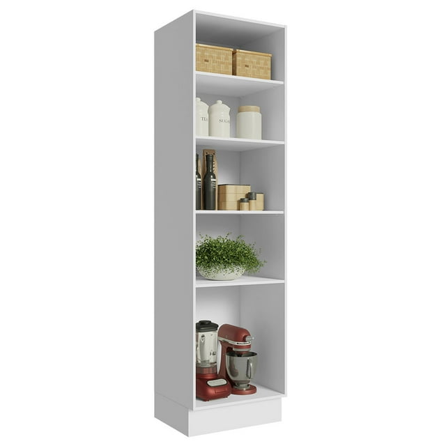 Mueble Despensa abierto Madesa Glamy, Agata, Stella 60cm con nichos abiertos para cocina - Blanco Madesa G26612PR