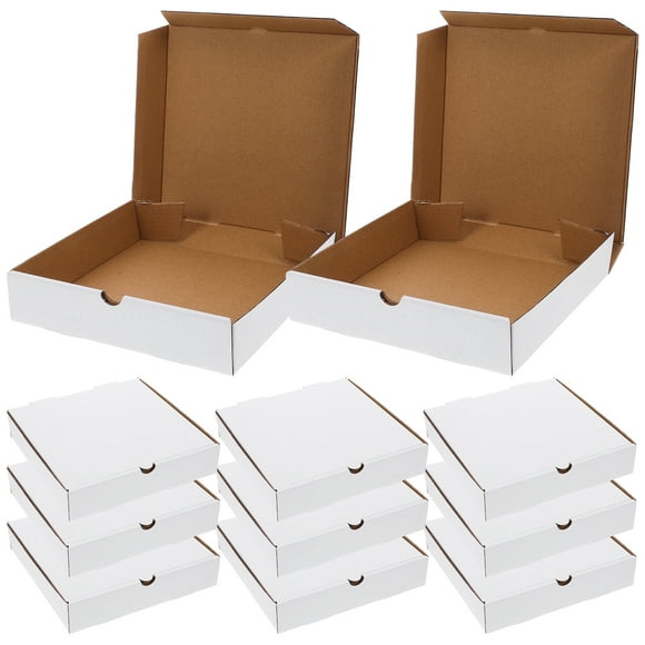 30pcs White Pizza Boxes Small Corrugated Pizza Boxes Reusable Pizza Boxes Oven Takeaway Packaging Cardboard Pizza Boxes 6 inch