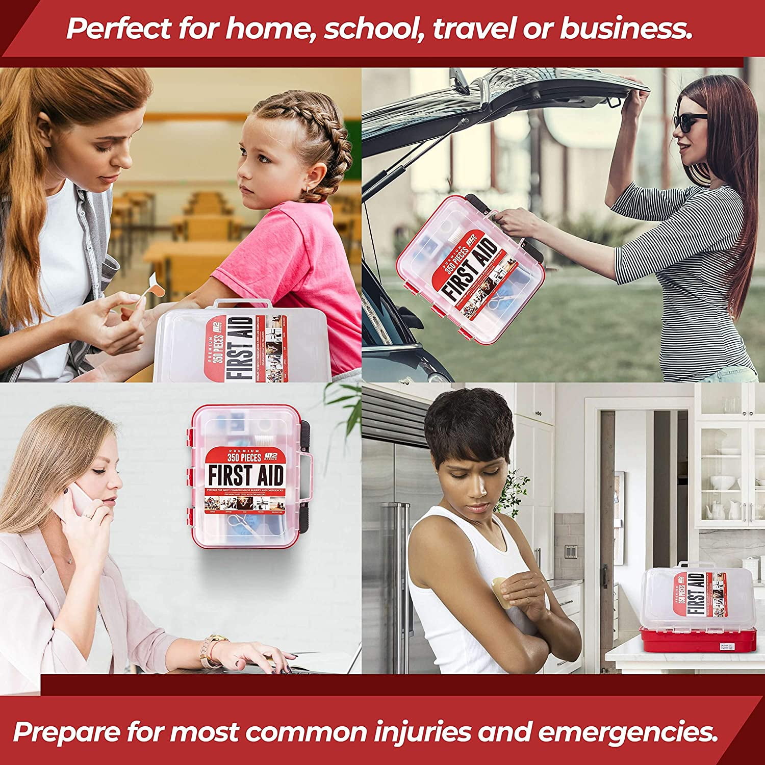 Professional 350 Piece Emergency First Aid Kit | Business & Home Medical Supplies