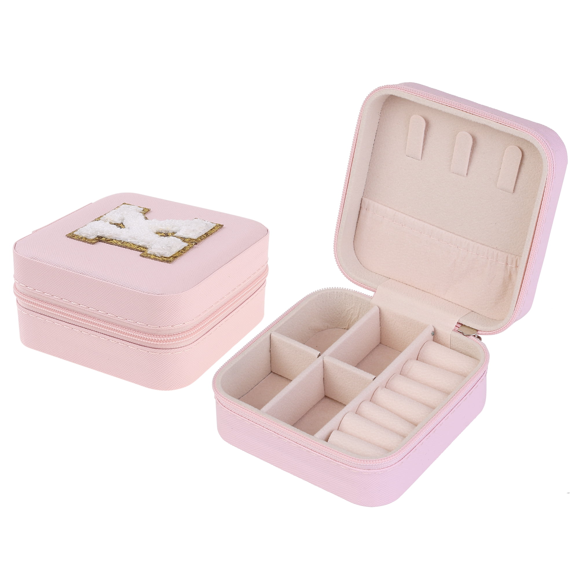 Unique Bargains Jewelry Box Small PU Leather Jewelry Organizer Case Storage Display Holder Pattern K