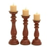 Decmodehree - 12, 14 And 15 Inch Traditional Wooden Pillar Candle Holders - Set of 2