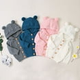 thumbnail image 2 of LYMAYTER Infant Knit Hoodie Newborn Solid Colours Long Sleeve Sweaters for Kids Boys Girls Cardigan Jacket 3-12 Months, 2 of 10