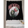 thumbnail image 3 of Sheer Curtains 63 inches Long, Mexico Football Eagle Head Gold Crown Spain Ball Light Filtering Sheer Window Curtains Rod Pocket Voile Drapes for Bedroom Living Room, 52"W x 63"L 2 Panels, 3 of 7