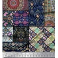 thumbnail image 1 of Soimoi Toile de Voile de Coton Ogee & Mandala Patchwork Tissu Imprimé par la Cour 42 Pouces de Large, 1 of 3