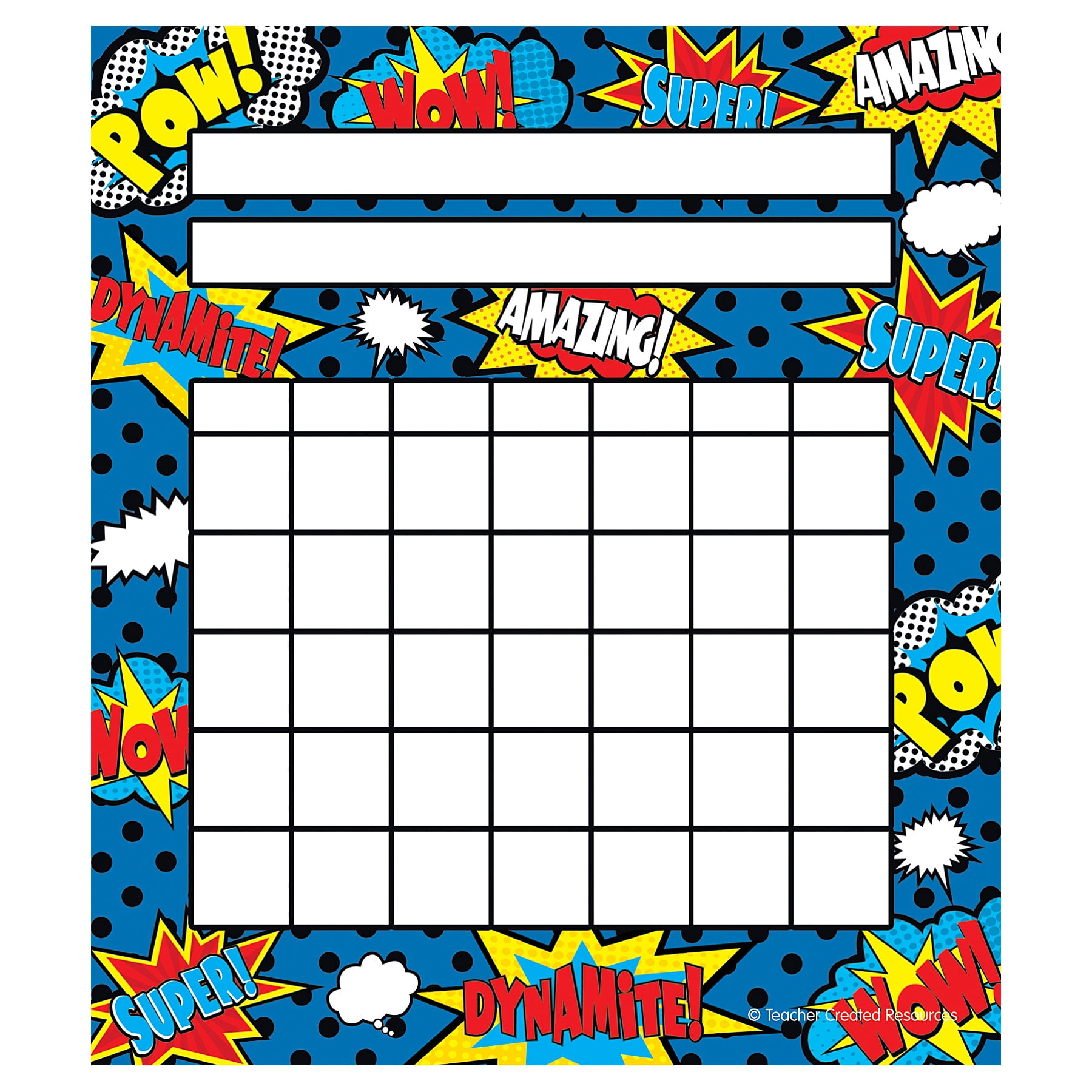 Teacher Created Resources Superhero Incentive Chart, 36 Per Pack, 6 Packs