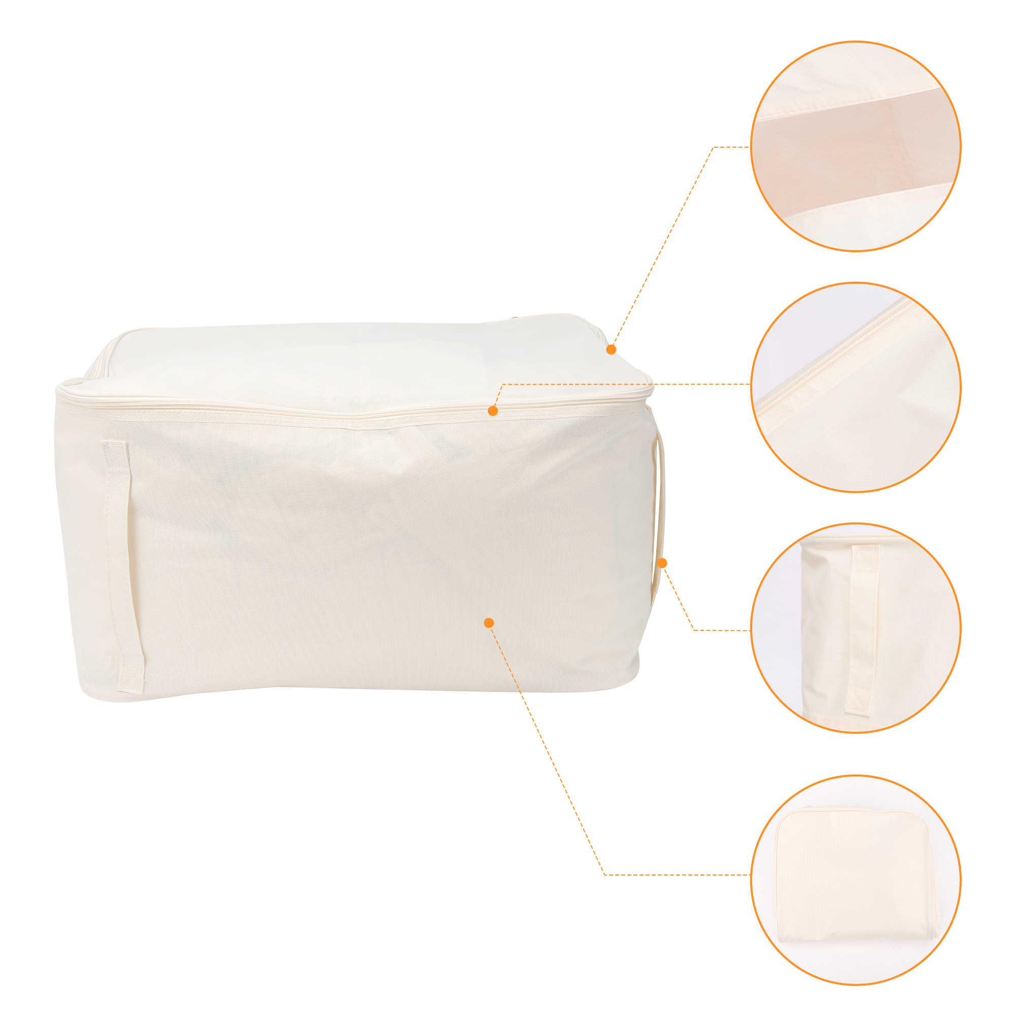 Unique Bargains Clothes Storage Bags for Closet Organizers w Handles Beige 23.5x19.5x14in
