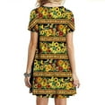 thumbnail image 2 of Patlollav Plus Size Womens Dresses Clearance,Ladies Plain Loose Loose Floral Sunflower Print Short Sleeve Dress, 2 of 6