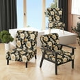 thumbnail image 1 of Designart "Elegance In A Timeless Beige Rose Bouquet" Beige Rose Pattern Upholstered Accent Chair - Cottage Arm Chair For Living Room, 1 of 7