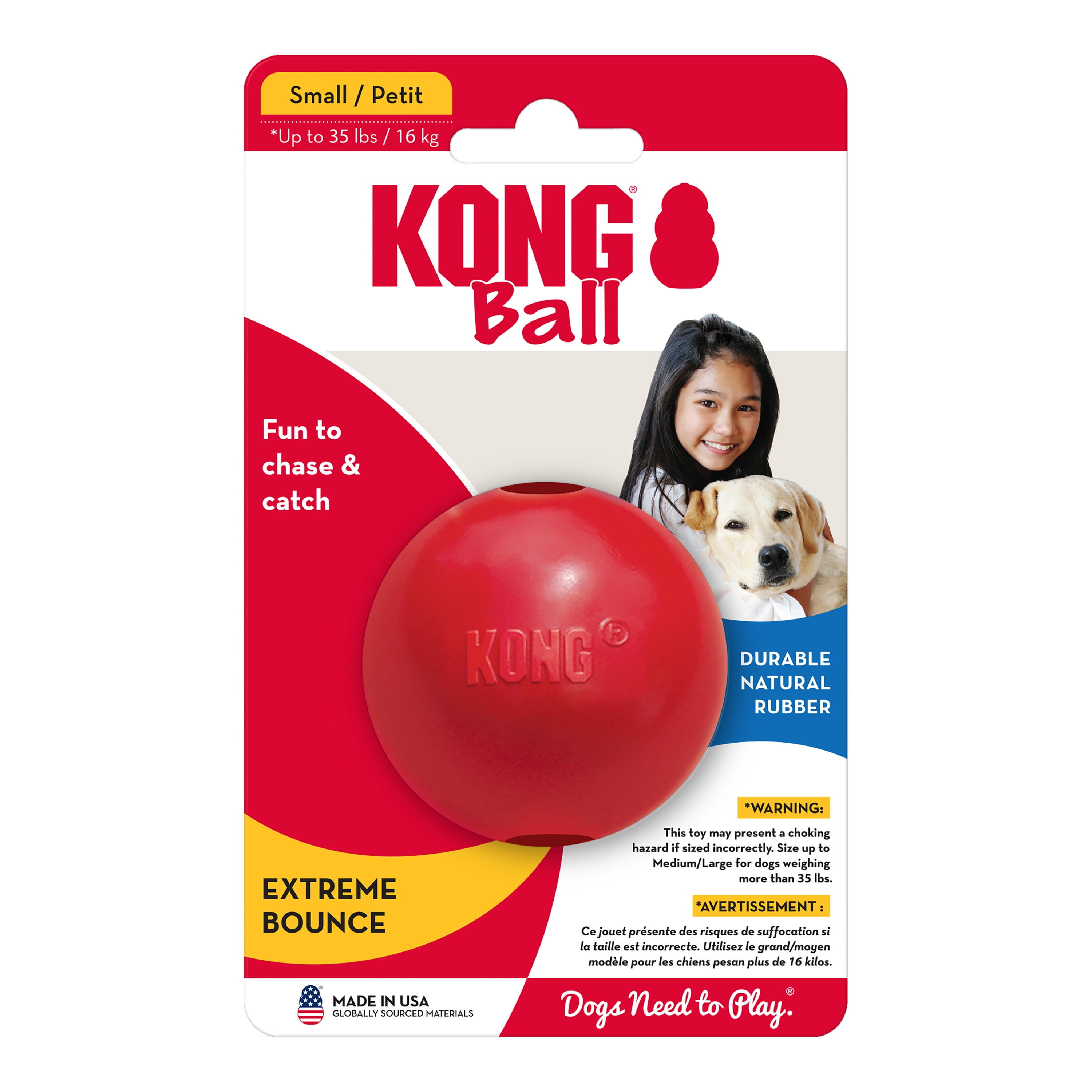 KONG® Ball Puncture Resistant Dog Toy for Average Chewers, Small, for Dogs Up to 20 lbs