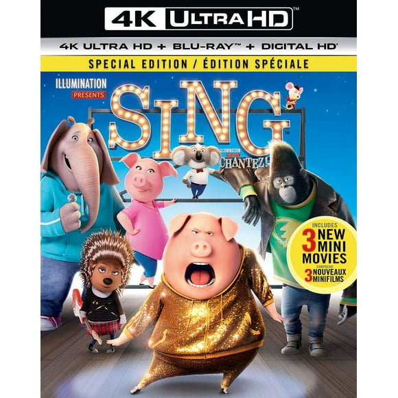 Sing (4K Ultra HD + Blu-ray + Digital HD) (Bilingual)