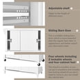 thumbnail image 6 of Kitchen Island Cart with Drop Leaf Rubber Wood, Rolling Kitchen Island with Storage & Sliding Barn Door, Kitchen Island on Wheels with 2 Drawers, Storage Cabinet, Spice Rack, Towel Rack (White), 6 of 9