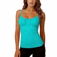 thumbnail image 4 of LIZUOJUN Under $9 Women Tank Tops Built-in Bra Racerback Slim-Fit Camisole Plus Size Sleeveless Casual Shirts Trendy Workout Tops For Athletic Running Gym Yoga, Blue, Camisole, XL, 4 of 9