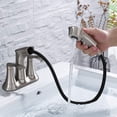 thumbnail image 3 of MAYEERTY 4" 2-Handle Centerset Bathroom Faucet with Pull Out Sprayer, Stainless Steel & Brass, Brushed Nickel, 3 of 6