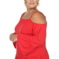 thumbnail image 5 of White Mark Women's Plus Size Cold Shoulder Ruffle Sleeve Top, 5 of 5
