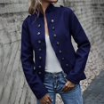 thumbnail image 5 of HAXMNOU Plus Size Jackets for Women Trendy Womens Double Button Front Military Style Blazer Ladies formal Jacket Women's Coats Navy L, 5 of 5