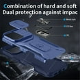 thumbnail image 5 of For iPhone 16 Pro Max Slim Fit Shockproof Hybrid with Slide Camera Cover & Rotated Ring Kickstand, [Military-Grade] Phone Case For iPhone 16 Pro Max 6.9",Blue,For iPhone 16 Pro Max, 5 of 8