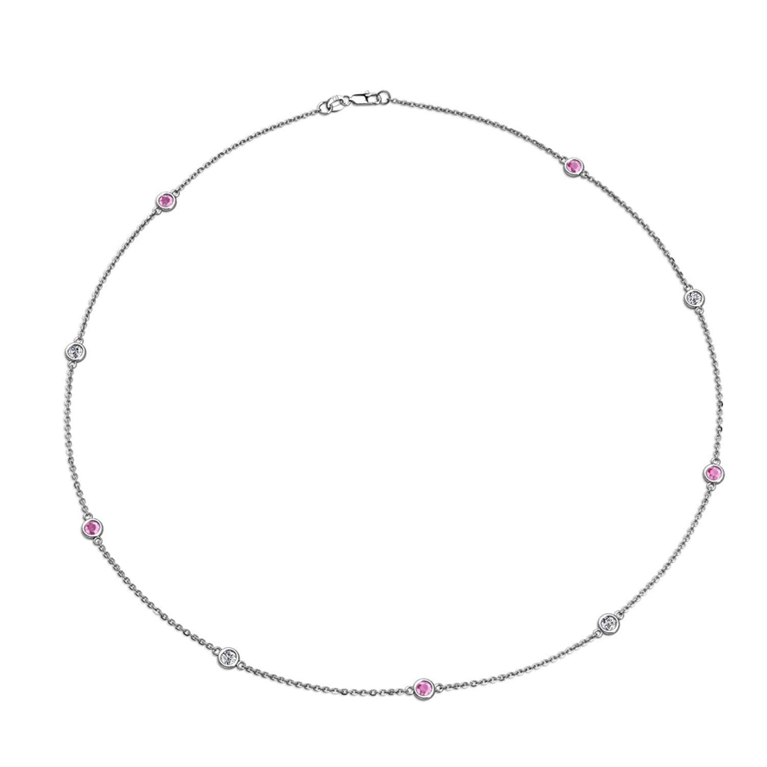 Pink Sapphire Drop Station Necklace – Henri Noël