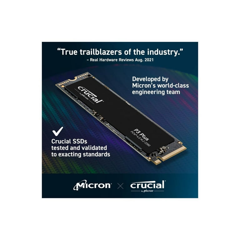 Crucial P3 Plus 1TB PCIe 4.0 3D NAND NVMe M.2 SSD, up to 5000MB/s -  CT1000P3PSSD8