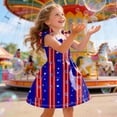 thumbnail image 3 of Faraee 4th of July Toddler Girl Outfit Smocked USA Sleeveless Dress Kids Summer Patriotic Clothes American Flag Sundress (4-5T,Red), 3 of 5