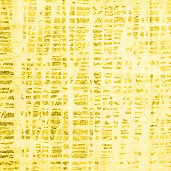 Ahgly Company Indoor Square Solid Yellow Modern Area Rugs, 5' Square