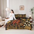 thumbnail image 5 of Homewish Fungus Botanical Mushroom 7 Pieces Full Size Bedding Sets,Daisy Floral Butterfly Full Size Bed in a Bag,Black Reversible, 5 of 8