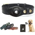 thumbnail image 1 of Collar para perro Airtag, soporte ajustable para collar de perro de piel de vaca natural, compatible con Airtag, compatible con perros y gatos pequeños, medianos y grandes, 1 of 5
