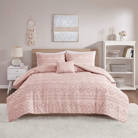 Intelligent Design Annie Solid Clipped Jacquard Duvet Cover Set - Twin/Twin XL