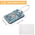 thumbnail image 5 of Skeleton Square PU Leather Luggage Tags - 2 Pack with Privacy Cover and Stainless Steel Ring - Suitable for Travel, Backpack, Handbag - Suitcase Tags, Travel Tag, 5 of 7