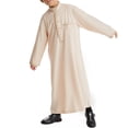 thumbnail image 5 of Otqutp Muslim Clothes for Boys Middle Eas𝘁 Ramadan Kaftan Thobe Kids 𝗜slamic 𝗠oroccan Long Sleeve Robe Prayer Clothing, 5 of 8