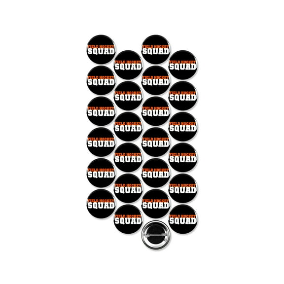 25 Pack - Field Hockey Squad Sports Pinback Buttons - 1.5 Inch