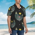 thumbnail image 5 of Balery Faces Of The Cat Print Men's Hawaiian Shirts Short Sleeve Beach Shirt Relaxed Fit Vacation Button Down Shirts-Medium, 5 of 9