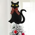 thumbnail image 4 of Black Cat Christmas Tree Topper – Cute Halloween & Winter Holiday Ornament with Changeable Bows for Home Decor, 4 of 5