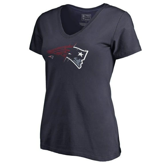 Women's Navy New England Patriots X-Ray V-Neck T-Shirt