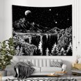thumbnail image 2 of Tapiz de noche estrellada, tapiz de montaña, tapiz de luna y estrellas, tapiz blanco y negro para dormitorio, sala de estar, 200x150CM, 2 of 5