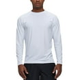 thumbnail image 2 of Tyhengta Men's Long Sleeve Swim Shirts Rashguard UPF 50+ UV Sun Protection Shirt Athletic Workout Running Hiking T-Shirt Swimwear White L, 2 of 7