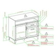 thumbnail image 3 of 42" Wood Secretary Desk Sideboard with 2-Drawer - Dark Walnut, 3 of 8