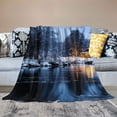 thumbnail image 2 of Fenyluxe Snowy Scene Ideal Comfy Throw Blanket Flannel Material Lightweight Wrinkle-Resistant Exquisite Gift  All Seasons 40x50in, 2 of 6