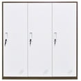 thumbnail image 2 of Mecolor Furniture White Floor Standing home office 3 door steel storage Cabinet warehouse gym Metal Locker, 2 of 6