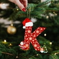 thumbnail image 2 of Dmlowu 26 Letter Christmas Ornaments with Santa Hat - Merry Christmas Tree Ornaments for Xmas Tree, Hanging Christmas Decorations for Holiday Party Decor, DIY Holiday Name Pendant, 2 of 6
