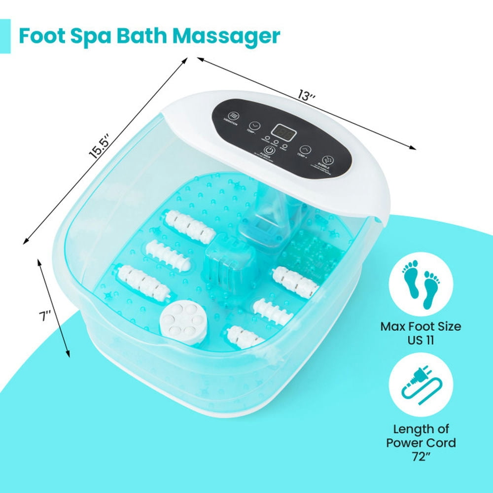 Yardi Yard Foot Spa Massager Tub with Removable Pedicure Stone and Massage Beads-Turquoise, Massage Gun