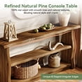 thumbnail image 5 of Finmind Solid Wood Console Table, 63 Inch Rustic Pinewood Entryway Table with Storage Shelves, 3-Tier Sofa Console Behind the Couch for Hallway, Foyer, Living Room, Rustic Brown, 5 of 9
