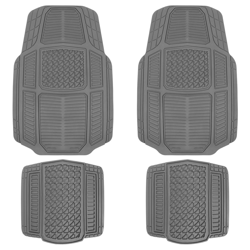 Motor Trend Gray Rugged Earth Rubber Car Mats for Auto Truck SUV Van