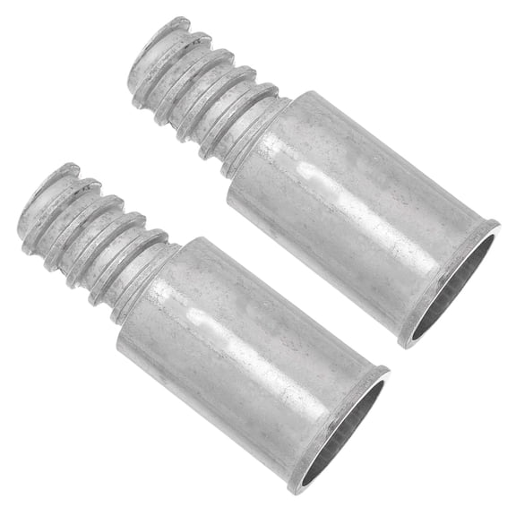 Homoyoyo 2Pcs Broom Handle Threaded End Adapter Silver Alloy Connector for Mop and Broom