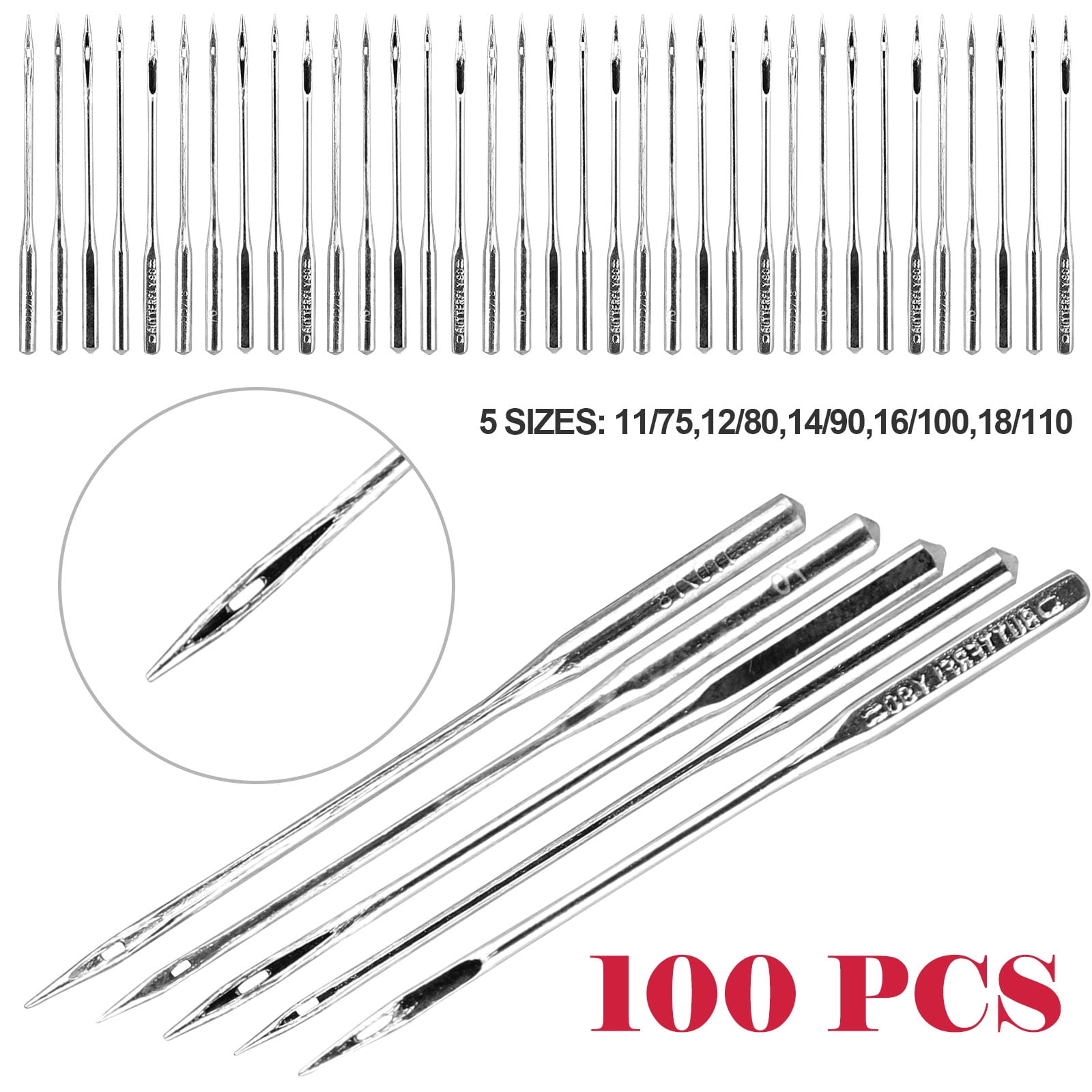 EEEkit 100/50 Count Sewing Needles for Home Sewing Machine, Knitting