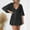 Black, variant on SMihono Women's Lace Crochet Romper Dress, with Built-in Shorts V Neck Batwing Sleeve Mini Dresses Crochet Bodysuit Black M