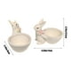 thumbnail image 3 of Figura de porcelana de conejo con cesta de Pascua, 12,7 cm, bonita decoración primaveral para el hogar y regalo, color blanco, 3 of 6