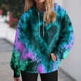 thumbnail image 2 of Godom Women's Hoodies Long Sleeve Sweatshirts Drawstring Pullover Tops with Pocket Casual Tiedye Gradient Print Hooded, 2 of 6