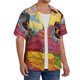 thumbnail image 2 of Balery Beautiful African Woman Camisa Casual de Manga Corta con Botones para Hombre, Texturizada, Estilo Cubano, para Playa, Verano-Medium, 2 of 5