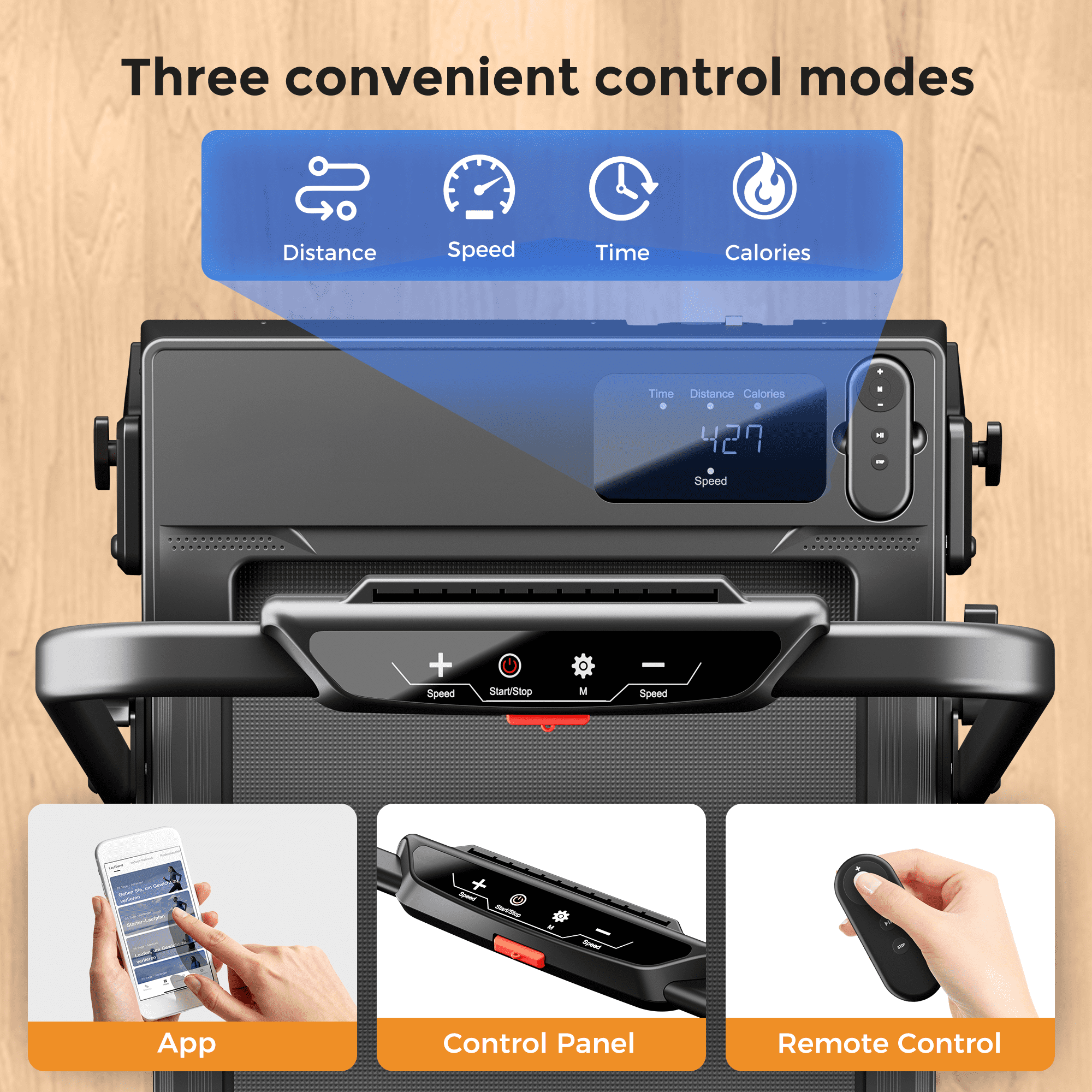 Folding Treadmill with Incline, 2 in 1 Portable Walking Pad with Handle Bar for Home and Office, 2.5 HP Quiet Walking Jogging Running Machine with Remote Control, LED Display